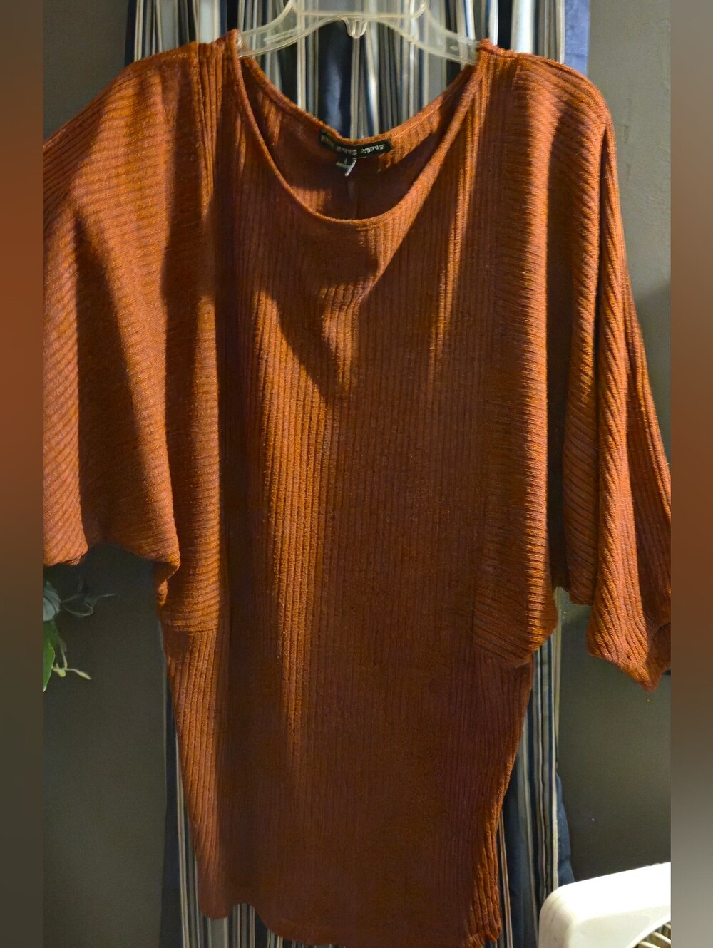 HYFVE Burnt Orange Ribbed Dolman Top